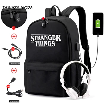 

2020 Luminous Bag Multifunction USB Charging Stranger Things Travel Canvas Student Backpack For Teenagers Boys Girls School Bags