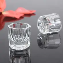 Прозрачная стеклянная чаша, акриловый контейнер для порошка, маникюрные салонные инструменты для маникюра, портативная поставка для дизайна ногтей