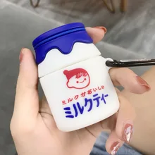 Японские kawaii бутылки молока 3D Мягкие силиконовые Милые Airpods милый мультфильм прекрасный подарок для Apple Airpods2 Bluetooth наушники чехол