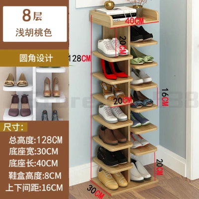 Цвет: желтый Shoe rack multi-layer shoe cabinet home door simple collection of godware small wood into the door economic dust-proof rack - Цвет: Цвет: желтый