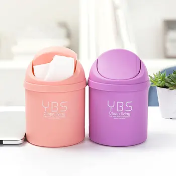 

2019 Mini Waste Bin Desktop Home Garbage Basket Table Trash Can Swing for Home Office Table Trash Can Small Waste Bin