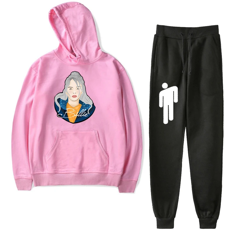 Billie Eilish для детей ясельного возраста костюм для мальчиков, девочек осень-зима Толстовка с длинным рукавом Толстовка Повседневное брюки детские, для малышей теплые наборы спортивной одежды детская одежда