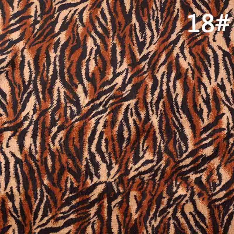 Короткая плюшевая ткань с принтом животных, леопардовая полосатая ткань с рисунком зебры для поделок, игрушка-подушка, ковер, декоративные ткани - Цвет: 18