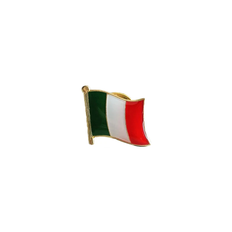 Italy national flag enamel pins metal brooch metal pins lapel pins fashion brooches medal badge crystal epoxy metal enamel badge brooch collection souvenir gifts size1.6*1.9cm