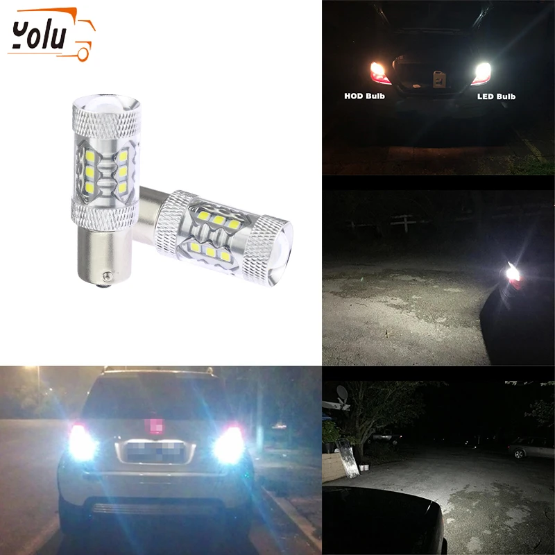 

YOLU Car Led Light High Power Lights Bulb 1156 80W Led Reversing Lamp Car Backup Lamps Fog Light Turn Signal Lights