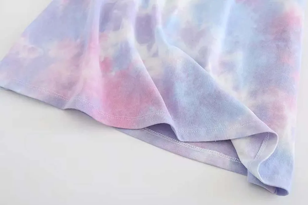 Новая женская футболка sunmmer harajuku Корейская одежда уличная цветная градационная хлопковая Мягкая футболка с круглым вырезом топы размера плюс