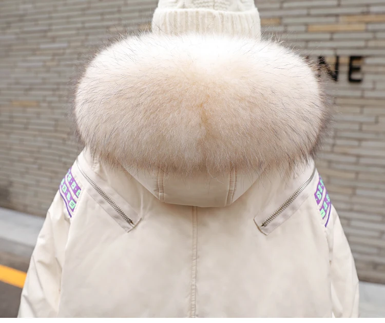 Женский пуховик средней длины, зима, стиль, пуховик, толстый, модный, Chic90, белый утиный пух, пальто