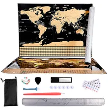 Большой размер Скретч Карта мира путешествия Премиум персонализированные настенные стикеры плакат Глобус флаги всех стран для путешественников