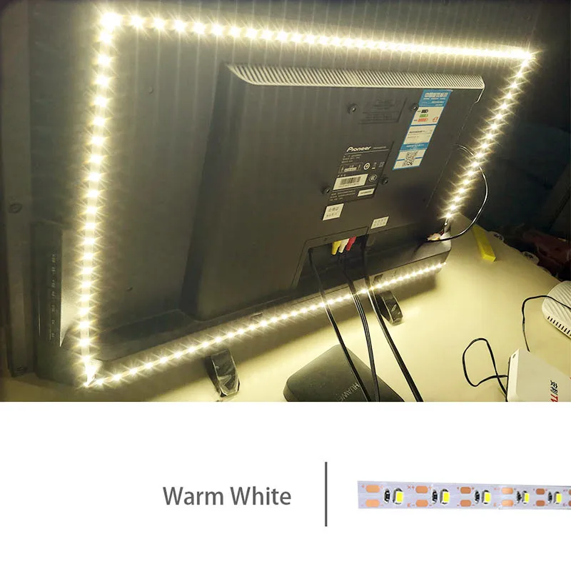 5 В USB Светодиодная лента светильник 3528 RGB с дистанционным управлением гибкий светодиодный светильник лента 0,5 м 1 м 2 м 3 м 4 м 5 м ТВ подсветка теплый белый
