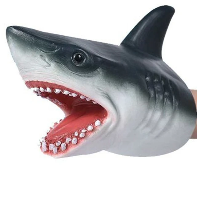 Shark Hand Puppet Simulation Animal Head Gloves Kids Toys Gift Hand Puppet Shark Figure Model For Child Scaring Gag Jokes Toy 2