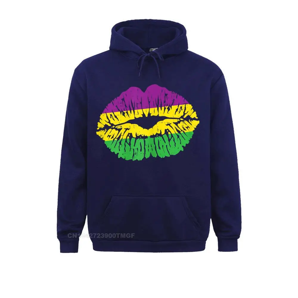 Womens Mardi Gras Kiss Lips Mouth Nola Carnival Party Women Gift T-Shirt__18946 Crazy Hoodies Long Sleeve for Adult  Sweatshirts Cool Clothes On Sale Womens Mardi Gras Kiss Lips Mouth Nola Carnival Party Women Gift T-Shirt__18946navy