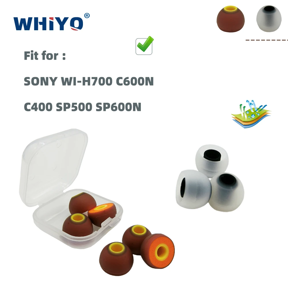 1 set of Replacement Silicone Tips Earbuds Eartips for SONY WI-H700 C600N C400 SP500 SP600N WIH700 C 600N 400 SP 500 600 Headset