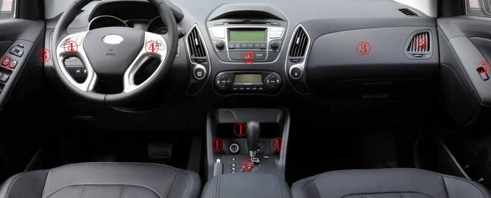Для hyundai ix35 2010- внутренний центральный Управление Панель дверные ручки 3D/5 мм Углеродистой волокно наклейки стайлинга автомобилей аксессуары