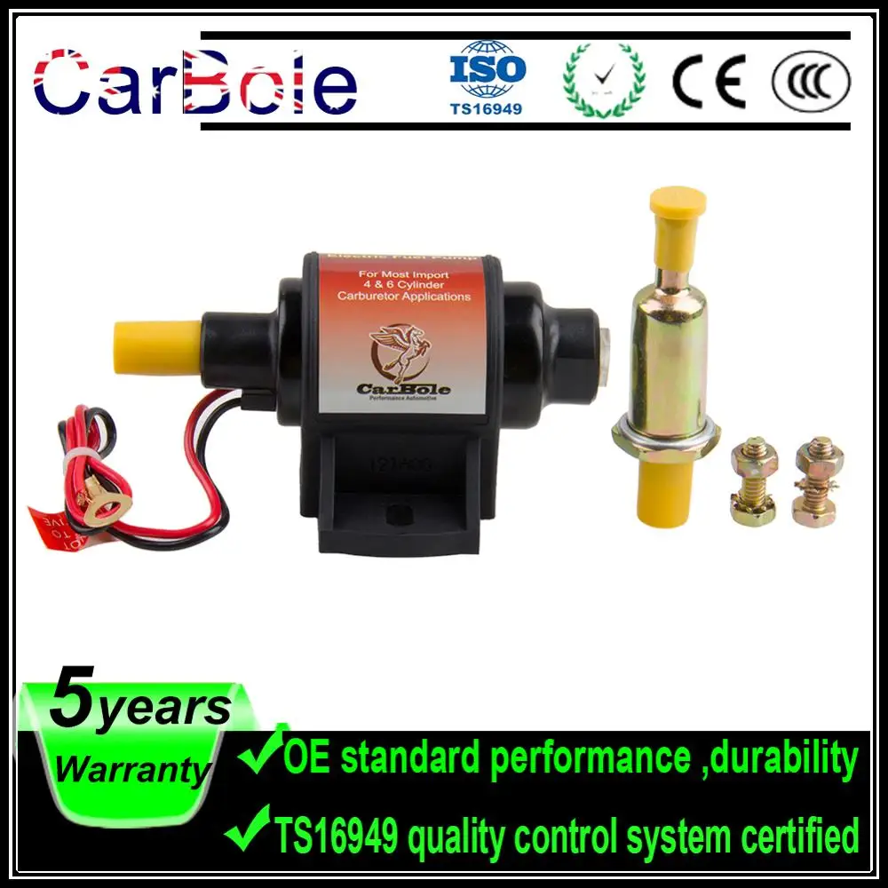 

CarBole 42S 3/8 "Electric Gasoline Fuel Micro External Pump Transfer Booster 42 GPH 12V Replacement