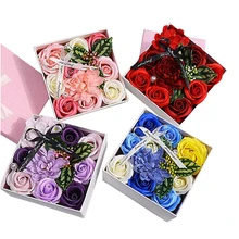 Роза мыло цветок романтическая Подарочная коробка букет Свадебный домашний фестиваль подарки Расширенный индивидуальный Декор гирлянда искусственные цветы