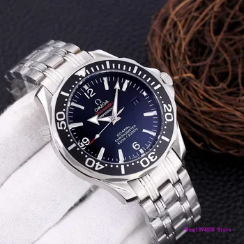 

Omega- Luxury Brand Ceramic Bezel Mens AAA Mechanical SS 007 Automatic Movement Men Watch Designer Watches Wristwatches 98