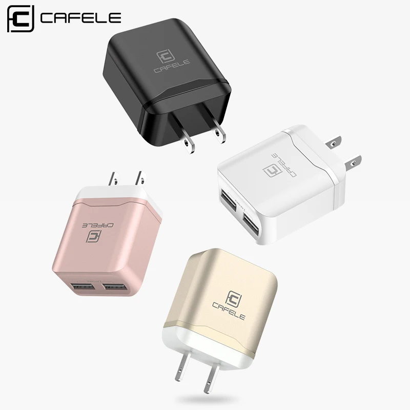 

Cafele USA Plug Phone Charger USB Fast Charger Adapter For Huawei iPhone Xiaomi Samsung Dual Ports Mobile Phone Charger Portable