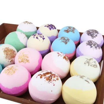 

Dry Flower Moisturizing Bubble Bath Bomb Ball Essential Oil Bath SPA Stress Relief Exfoliating Bath Salt Bathing Product -