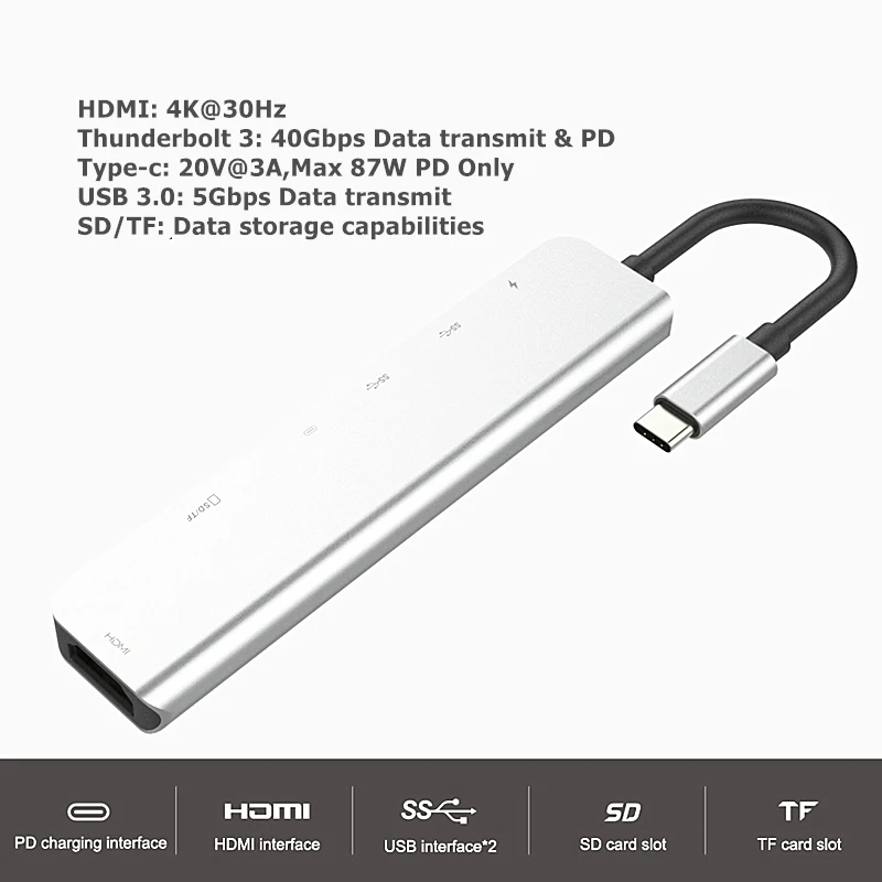 Rankman Type-C к HDMI 4K USB C PD SD TF кардридер USB 3,0 адаптер концентратор для MacBook Samsung S10 Dex Huawei Mate30 ТВ проектор Rankman Type-C к HDMI 4K USB C PD SD TF кардридер USB 3,0 адаптер концентратор для MacBook Samsung S10 Dex Huawei Mate30 ТВ проектор