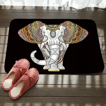

Bohemian Elephant Ethnic Doorway Carpet Rugs Living Room Bedroom Decor Non-slip Floor Mat Bathroom Kitchen Doormat Clean Mat