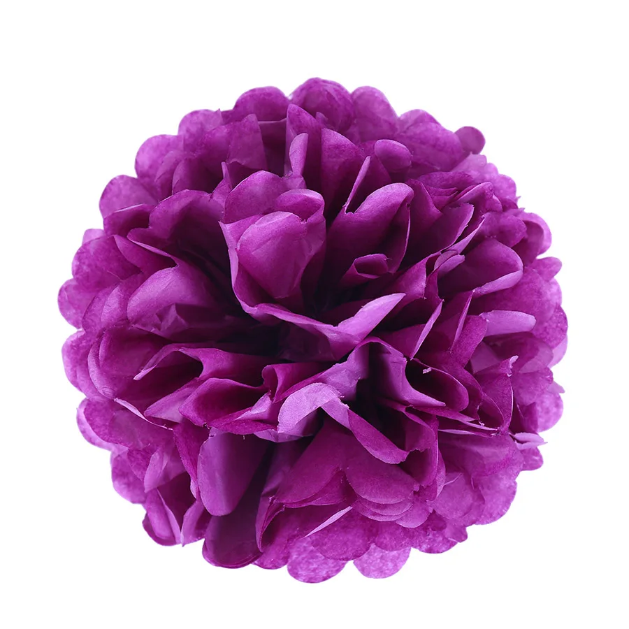 dark purple 1 шт. Свадебные украшения Аксессуары для мероприятий помпоны из бумаги салфеток мяч день Рождения Вечеринка ребенок душ аксессуары - Цвет: dark purple