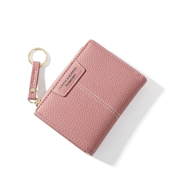 

Brand Red Women Wallet Soft PU Leather Female Purse Mini Hasp Card Holder Coin Short Wallets Slim Small Purse Zipper Keychain