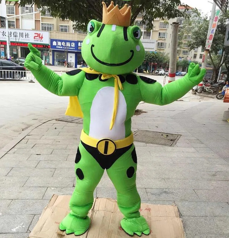 

Halloween Frog Prince Mascot Costume Suits Animal Cosplay Birthday Party Game Funning Dress Outfits Adult Size Fursuit Hot