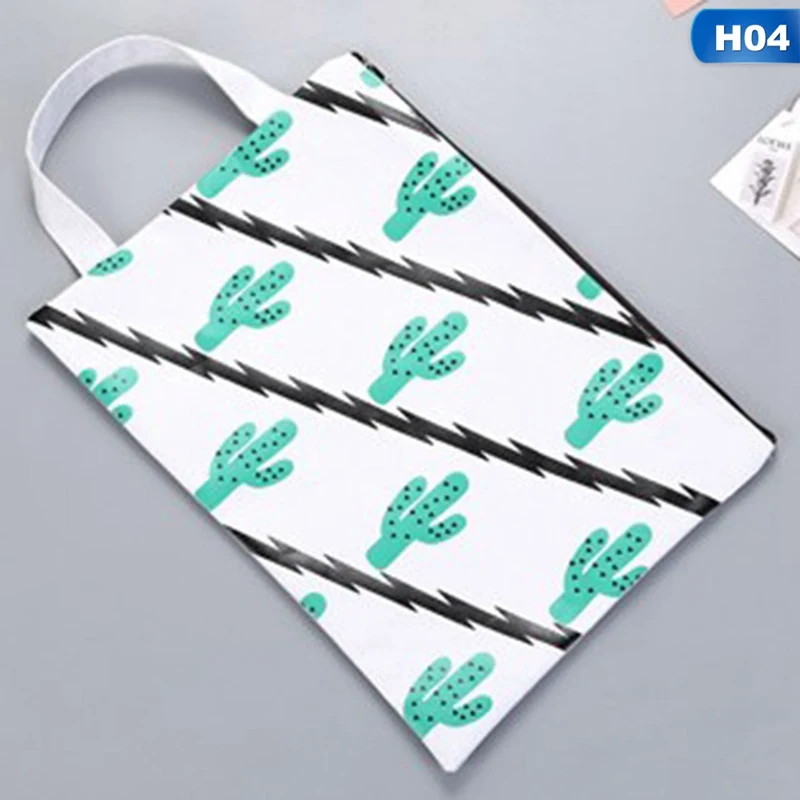 Design 4 1 шт. Модная Сумка для документов из ткани «кактус» формата А4 32*23,5 см, товары для хранения файлов, школьные канцелярские принадлежности на молнии - Цвет: Design 4