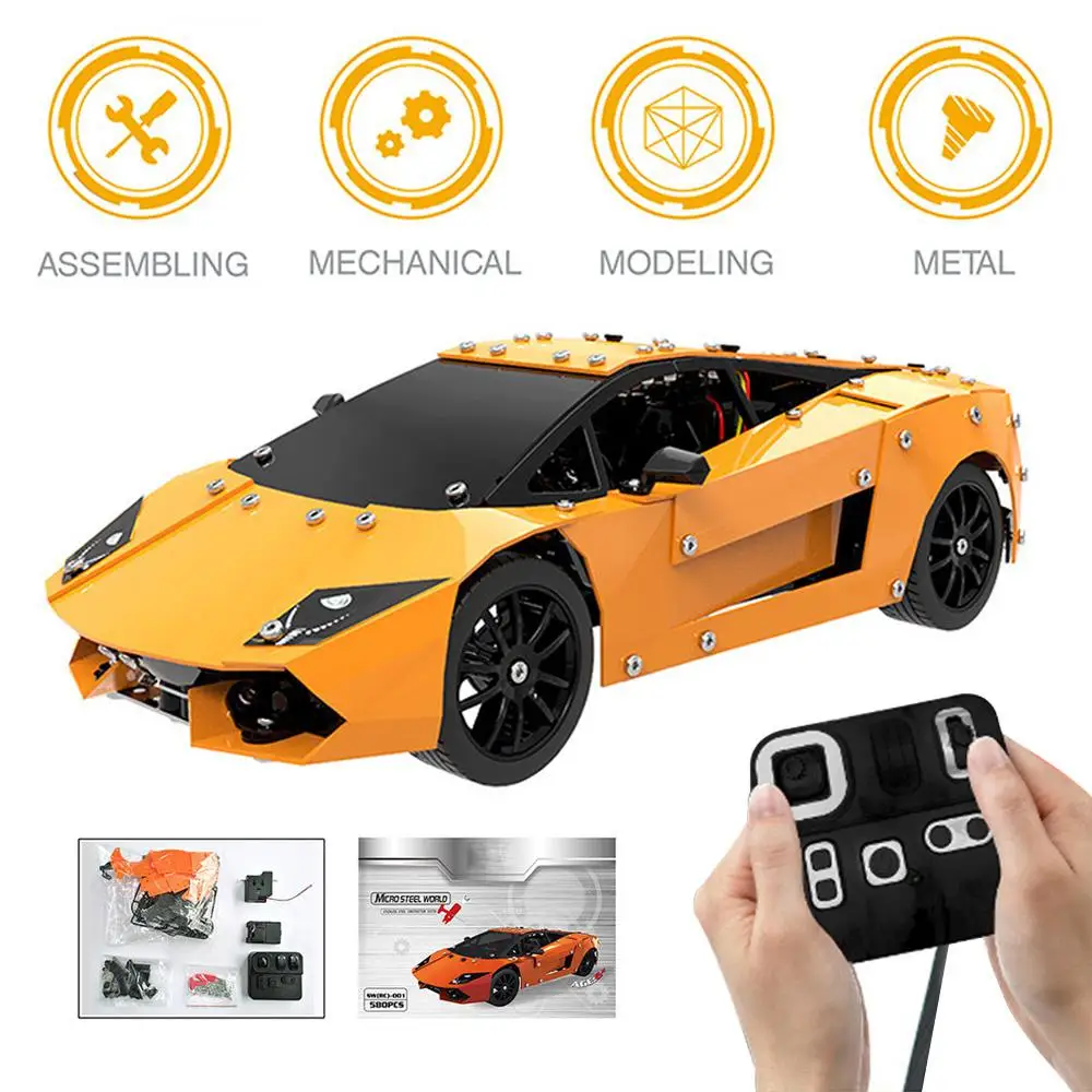 1:16 4CH RC гоночный автомобиль 2,4G из нержавеющей стали четырехколесный автомобиль игрушка модель DIY Собранный полный автомобиль для детей Подарки