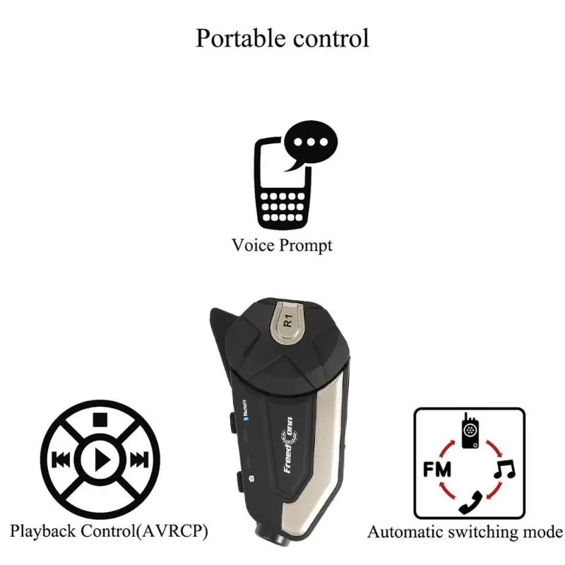 R1 1080P HD Camera Motorcycle Helmet Headset Waterproof WiFi Bluetooth 4.1 Stereo Headphones Intercom Interphone DVR Universal