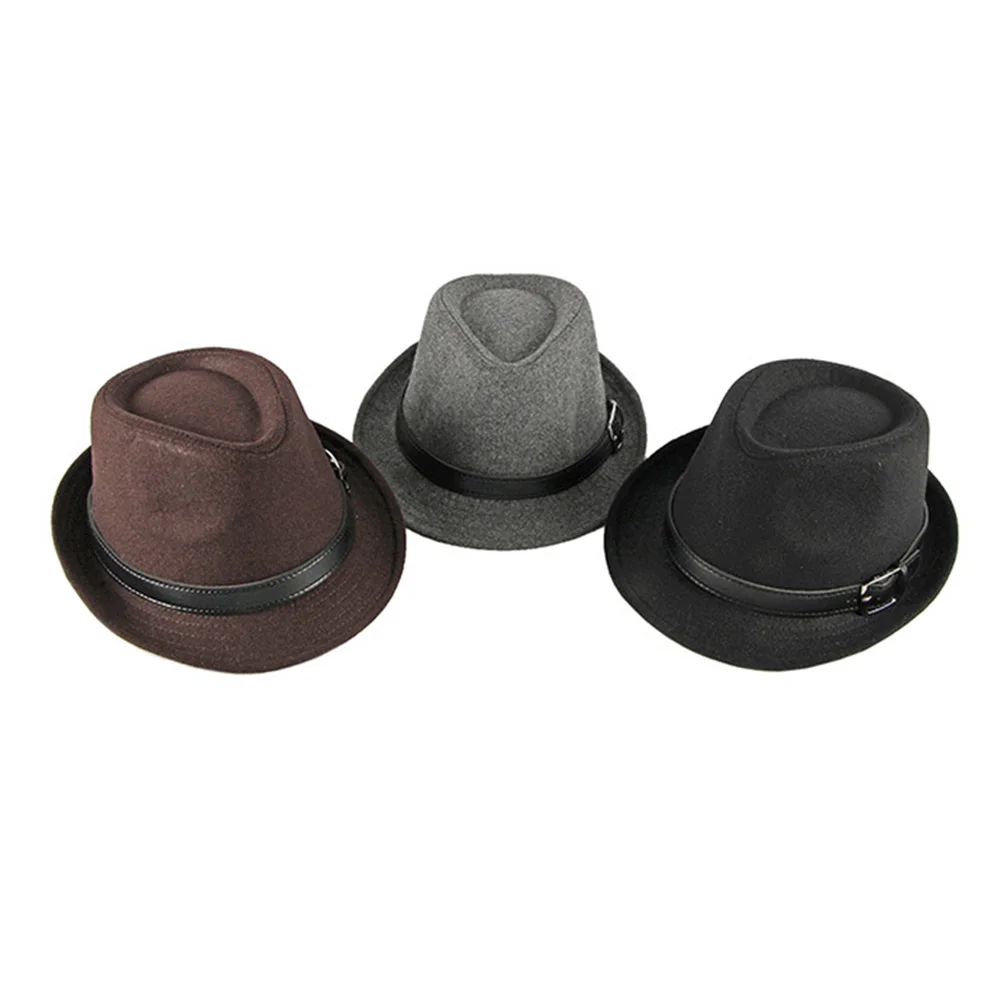 [AETRENDS] шерстяная фетровая шляпа с коротким козырьком панама джаз котелок Гангстер шапка Z-10050