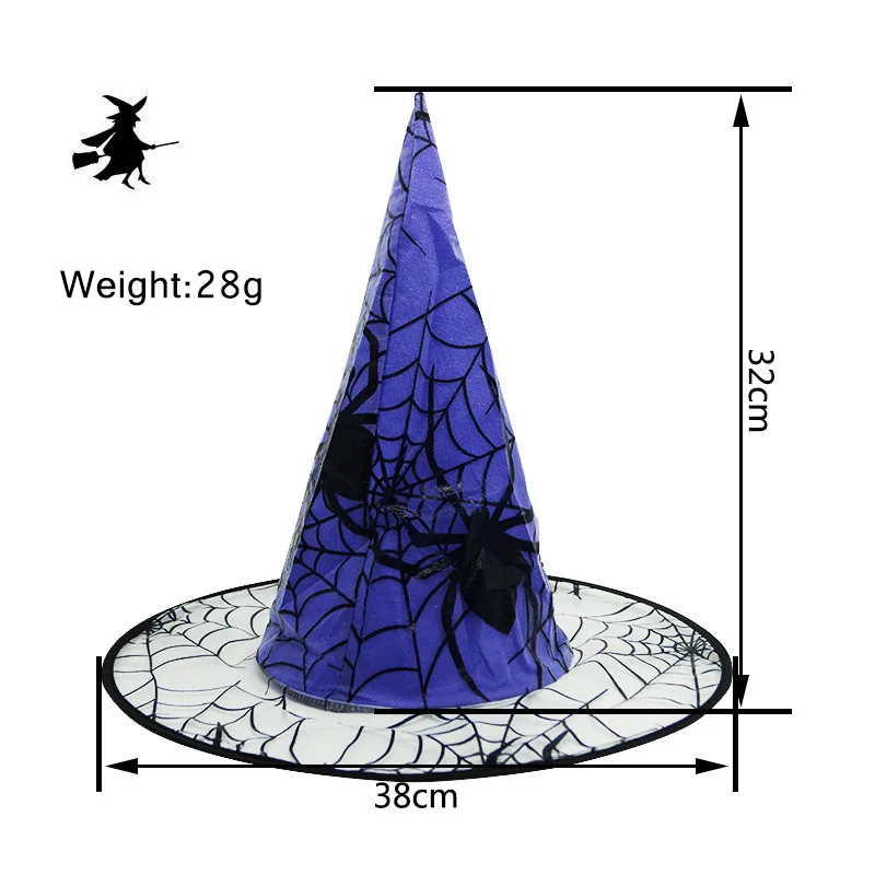 Witch Hats Masquerade Ribbon Wizard Hat Adult Kids Cosplay Costume Accessories Halloween Party Fancy Dress Decor