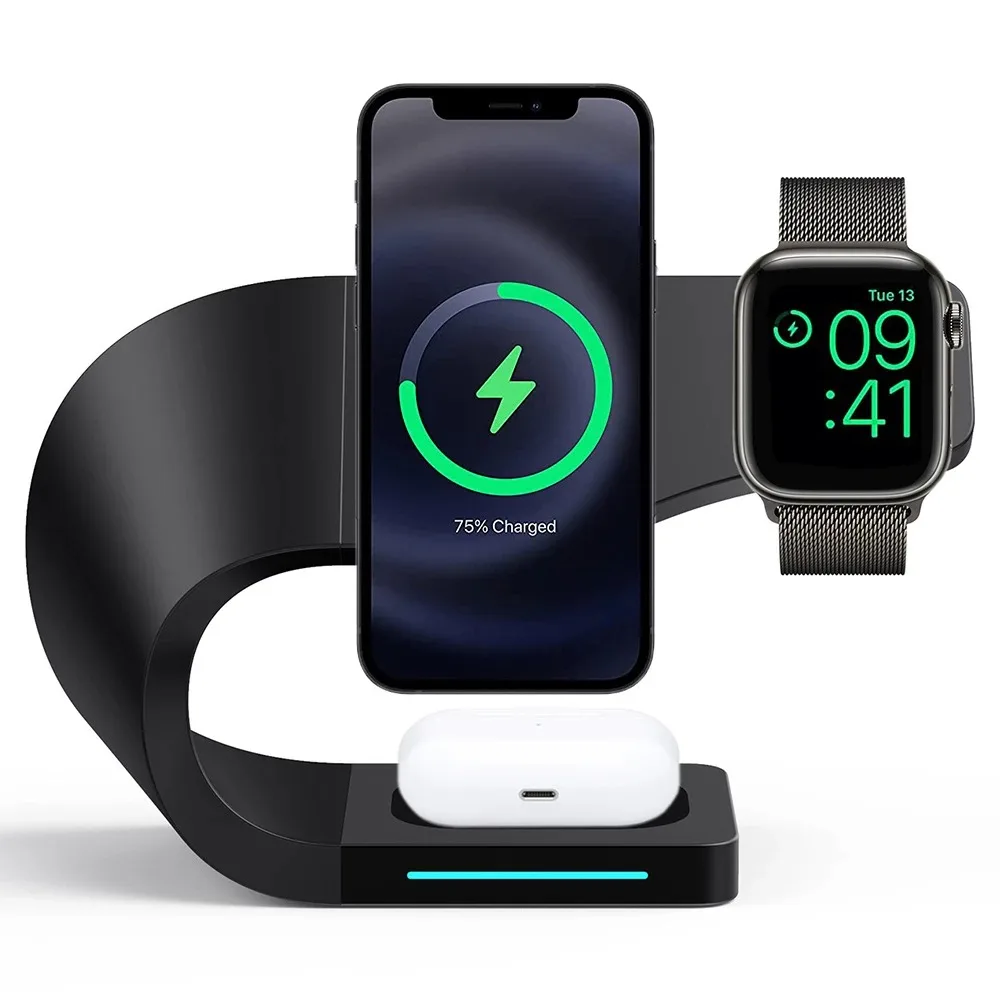 Artizer CF62 Magnetic 4 In 1 Wireless Charger Dock For IPhone 13 12 Pro Max Mini 15W Qi Fast Charging Station For AirPods 3 Apple Watch 7 6 5 - ANKUX Tech Co., Ltd