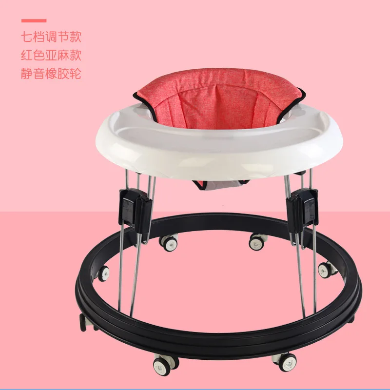 Baby walker multi function anti rollover and anti-o-type leg and hand push can sit baby girls learn to drive for 6-18 months 3C