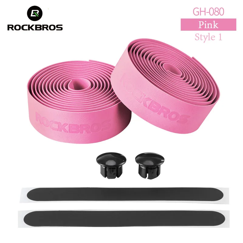Style 1-Pink ROCKBROS Противоскользящий дорожный велосипед Руль Ручка лента мягкий велосипед EVA ручка лямки для штанги обертывание открытый велосипедный ремень для велосипеда - Цвет: Style 1-Pink