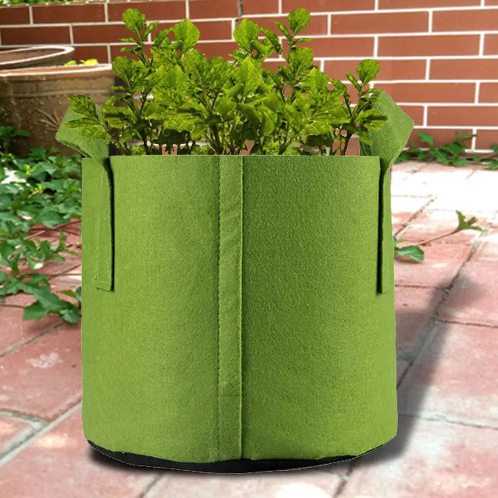 5pcs Tree Planting Bag Durable Green Nursery Seedling Bag Nutrition Flower Pot Thickened Carrot Strawberry Vegetable Planting