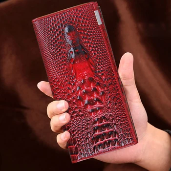 

Women Wallet Female 2016 Coin Purses Holders Patent leather 3D Embossing Alligator Ladies Crocodile Long Clutch Wallets(Dark Red