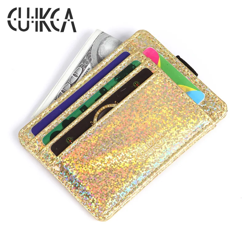 CUIKCA блестящий тонкий короткий женский кошелек из искусственной кожи новый для