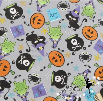 

50*150cm Cat Printed Halloween 100%Cotton Thick Poplin Fabric DIY Handmade Sewing Quilting Fabrics for Patchwork Needlework