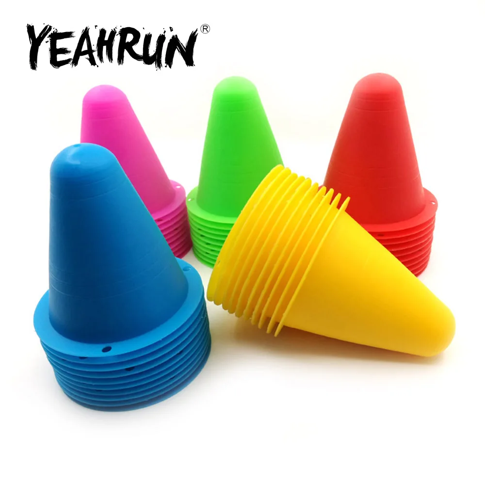 10 шт., пластиковые дорожные конусы YEAHRUN, пилоновые баррикады, дорожные конусы, дорожный блок для Sakura D3 Tamiya 1/10, детали для гоночного дрифта