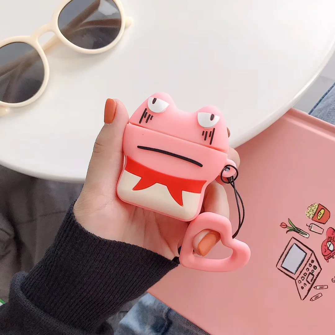 3D телефон кожухи головных телефонов для Airpods 2 чехол силиконовый медведь милый мультфильм чехол для Apple Air pods чехол для Earpods прекрасный ремешок - Цвет: U1