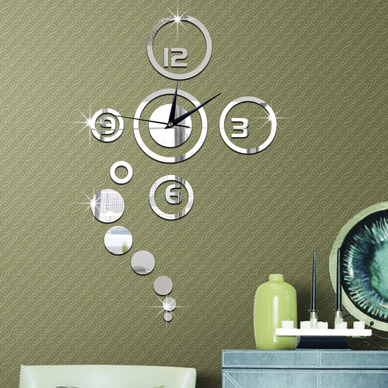 3D DIY Creative Mirror Stickers Moment Clock Quartz Needle Watch Wall Clocks Acrylic for Home Bedroom Modern Decorations | Дом и сад