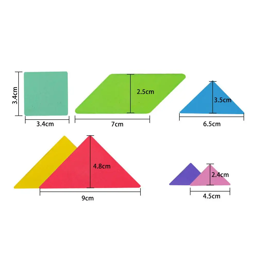 Красочные деревянные Tangram игра-головоломка игрушки с магнитной доской и справочной книгой детская интеллектуальная развивающая детская игрушка