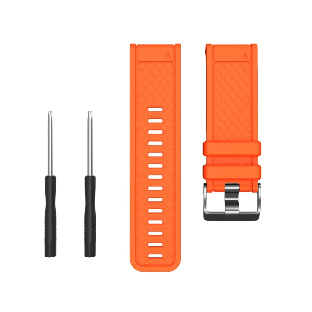 26 мм силиконовый ремешок для Garmin Fenix 2/Fenix 1/Fenix 3/Fenix 3HR ремешок для Garmin Fenix 5X gps Смарт часы - Цвет: Orange