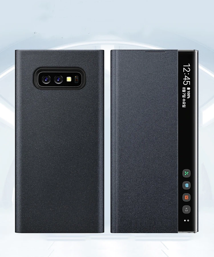 Чехол, для samsung galaxy S10 Plus, кожаный тканевый Магнитный Интеллектуальный кронштейн для окна, силиконовый роскошный чехол