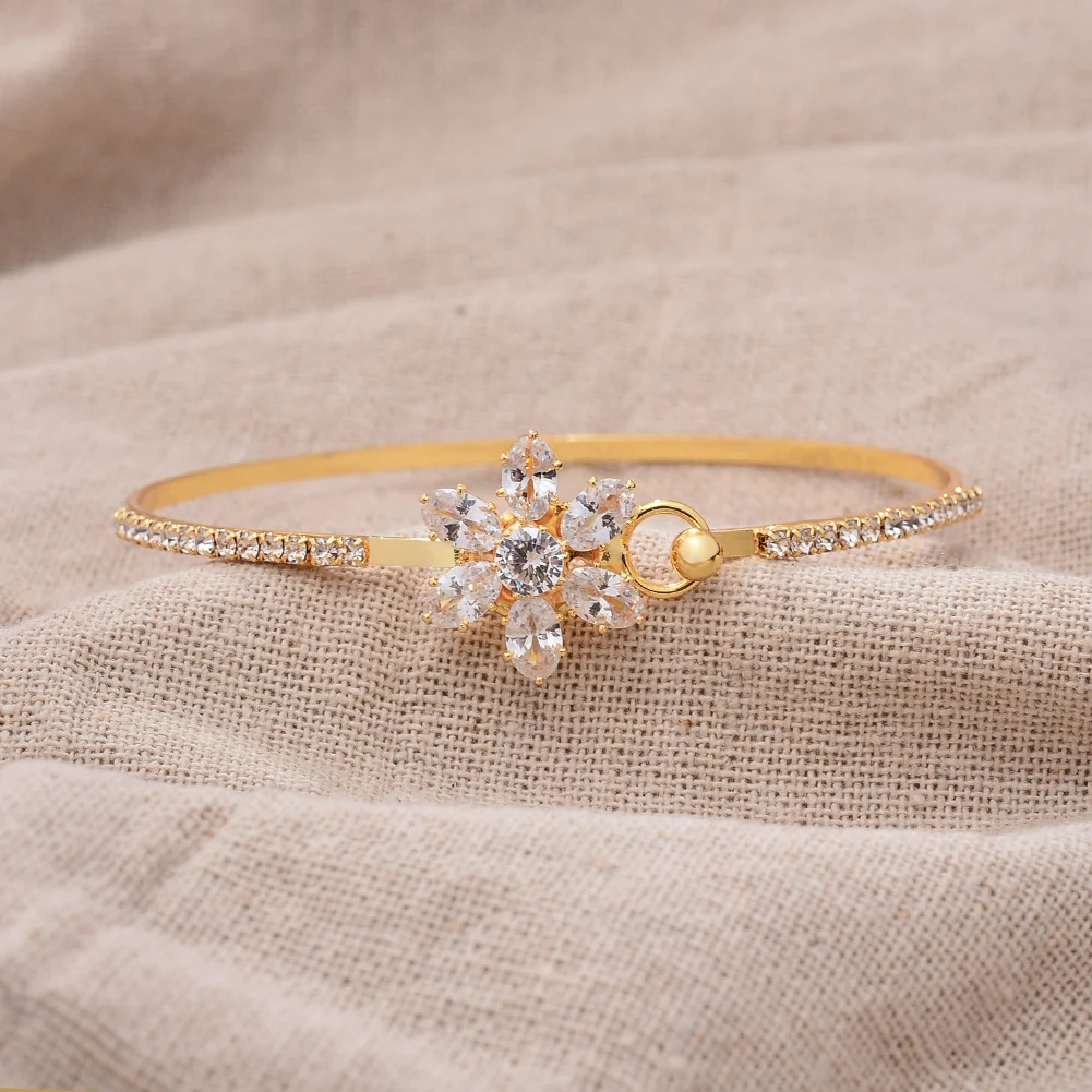 24K taş açabilirsiniz çiçek Dubai altın renk bilezik kadınlar kızlar için eşi gelin ışık bilezik ve bilezik takı hediye