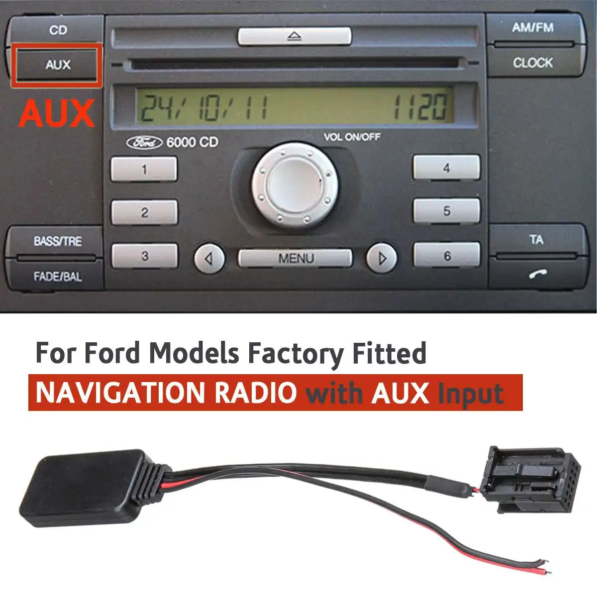 12 В 12Pin задний порт Автомобильный bluetooth-адаптер беспроводной аудио стерео Aux кабель авто аксессуары для Ford для Focus Mk2 MK3 для Fiesta