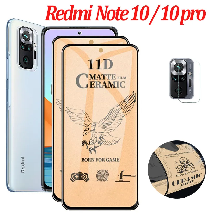 

Matte Frosted Glass Redmi Note 10 T 10T 10S Screen Protector Soft Protective Film For Xiao Redmi Note 10 pro 9-pro Ceramic Glass