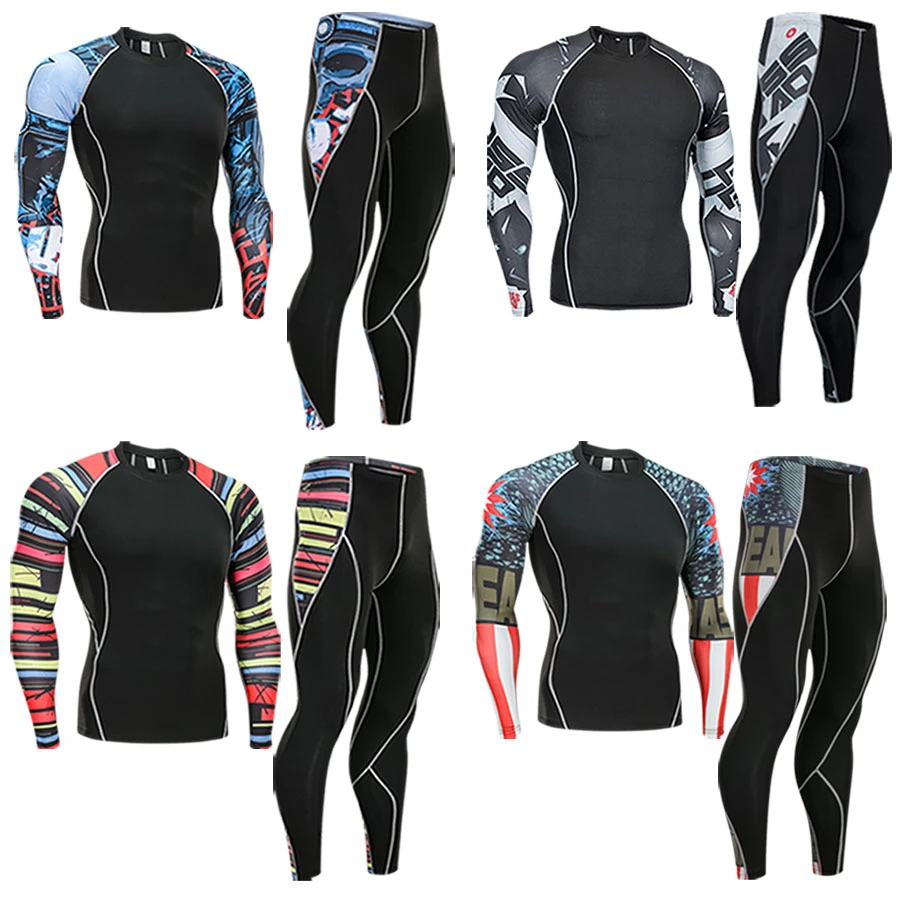 Top quality new thermal underwear men underwear sets compression fleece sweat quick drying thermo underwear men clothing mens thermal underwear