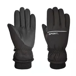 Women'S And Men'S Outdoor Ski Gloves Winter Plus Velvet Warm Heated Waterproof Wear-Resistant Windproof Cycling Touch Gloves